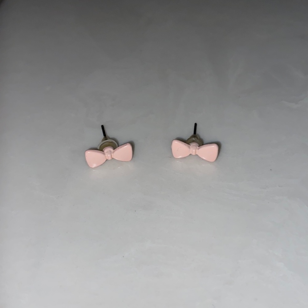 Baby Pink Bow Stud Earrings